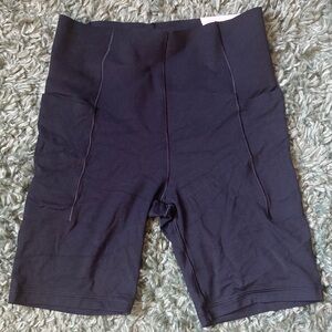 OFFLINE by Aerie Real Me XTRA Hold-Up! Pocket 7” High-Waisted Black Biker Shorts